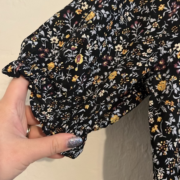 Madewell ruffle button front trapeze dress in folk magic floral - Picture 4 of 6